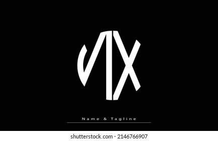 Letras alfabéticas Iniciales Monograma NX , XN