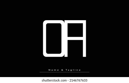 Letras alfabéticas Logo del primer monograma OA , AO