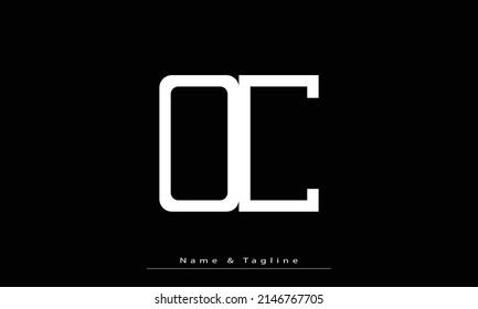 Letras alfabéticas Iniciales Monograma OC , CO