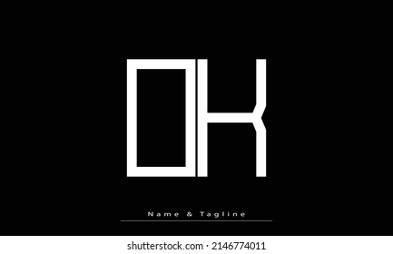 Letras alfabéticas Iniciales Monograma OK , KO