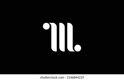 Letras alfabéticas Iniciales Monograma M, ML