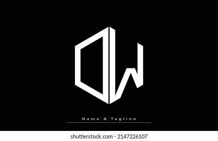 Alphabet letters Initials Monogram logo OW , WO