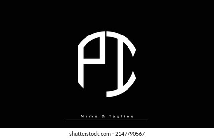 Alphabet letters Initials Monogram logo PI , IP