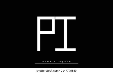 Alphabet letters Initials Monogram logo PI , IP