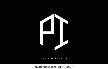 Alphabet letters Initial Monogram Logo PI, IP