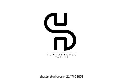 Alphabet letters Initials Monogram logo SH, SH INITIAL, SH letter