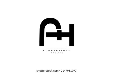 Alphabet letters Initials Monogram logo AH, AH INITIAL, AH letter