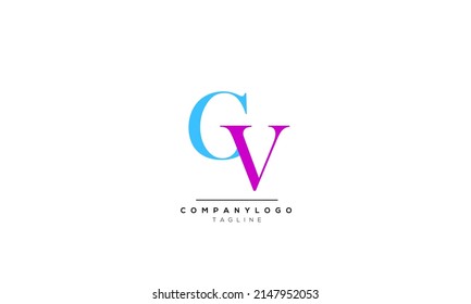 Alphabet letters Initials Monogram logo CV, CV INITIAL, CV letter