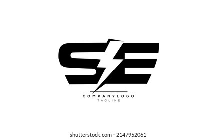 Alphabet letters Initials Monogram logo SE, SE INITIAL, SE letter