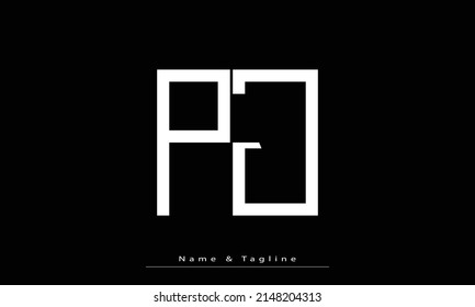 Alphabet letters Initials Monogram logo PJ , JP