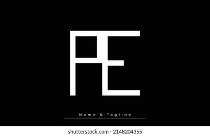Letras alfabéticas Iniciales Monograma PE , EP