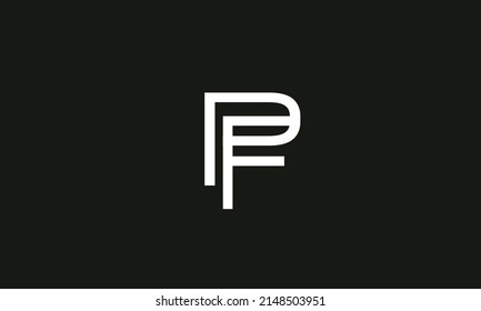 Alphabet letters Initials Monogram logo PF, FP, P and F