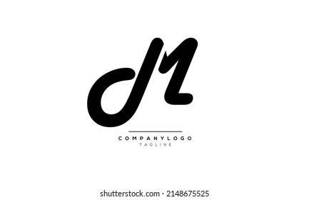 Alphabet letters Initials Monogram logo DM, DM INITIAL, DM letter