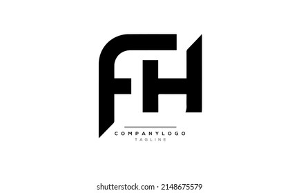 Alphabet letters Initials Monogram logo FH, FH INITIAL, FH letter