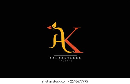 Alphabet letters Initials Monogram logo AK, AK INITIAL, AK letter