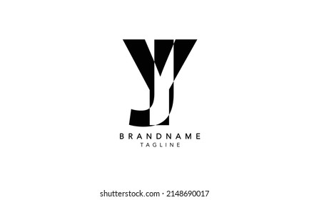 Letras alfabéticas Iniciales Monograma YJ,YJ INITIAL, YJ letter , Y y J