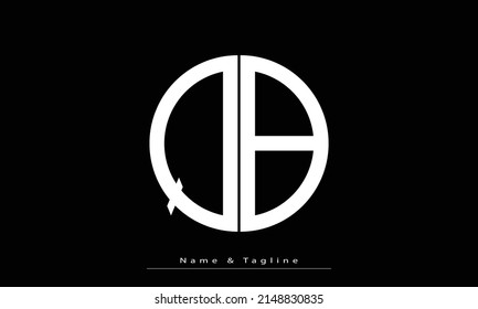 Alphabet letters Initial Monogram Logo QB, BQ