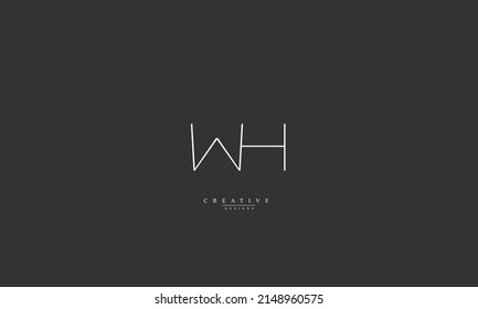 Alphabet letters Initials Monogram logo WH HW W H