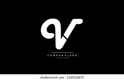 Alphabet letters Initials Monogram logo QV, QV INITIAL, QV letter