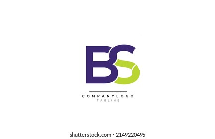 Letras alfabéticas Iniciales Logo del Monograma BS, BS INITIAL, letra BS