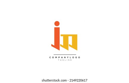 Letras alfabéticas Logo del Monograma JM, JM INITIAL, carta JM