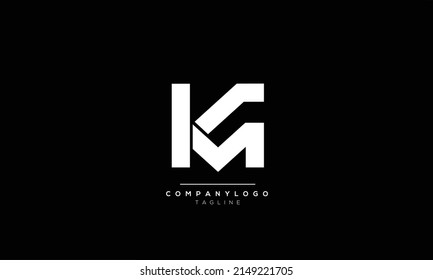 Alphabet letters Initials Monogram logo KM, KM INITIAL, KM letter