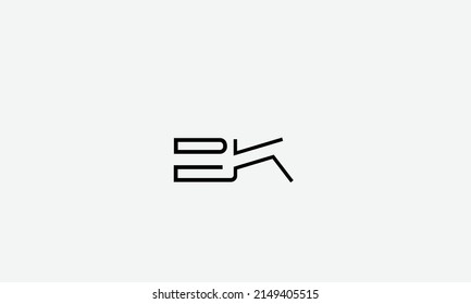 Alphabet letters Initials Monogram logo BK KB B K