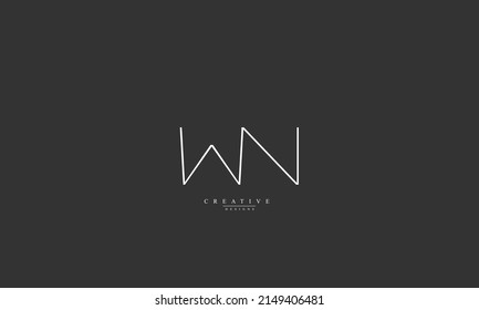 Alphabet letters Initials Monogram logo WN NW W N