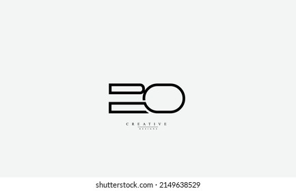 Letras alfabéticas Iniciales Logotipo Monograma BO OB B O