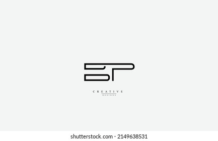 Alphabet letters Initials Monogram logo BP PB B P