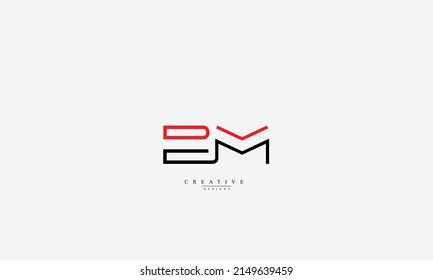 Alphabet letters Initials Monogram logo BM MB B M