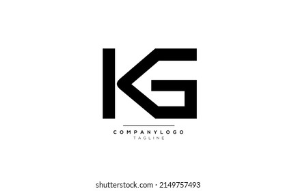 Letras alfabéticas Iniciales logotipo de monograma KG, KG INICIAL, KG letra
