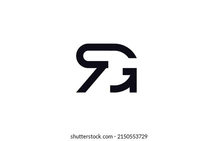 Letras alfabéticas Iniciales Logotipo Monograma RG, GR, R y G