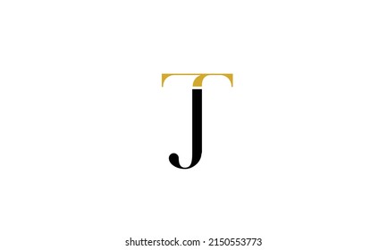 Alphabet letters Initials Monogram logo JT, TJ, J and T