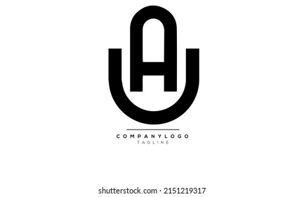 Alphabet letters Initials Monogram logo UA, UA INITIAL, UA letter