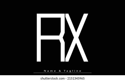 Letras alfabéticas Iniciales Logo Monograma RX , XR