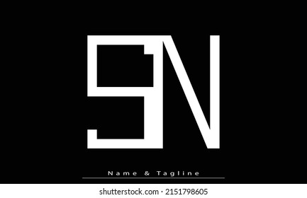 Alphabet letters Initials Monogram logo SN , NS