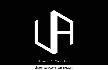 Alphabet letters Initial Monogram Logo UA, AU