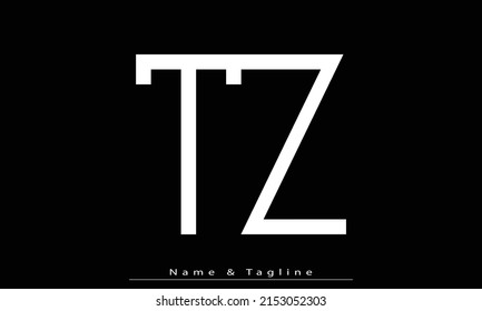 Letras alfabéticas Iniciales Monograma TZ , ZT