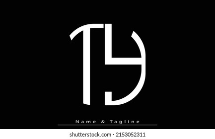 Alphabet letters Initial Monogram Logo TY, YT