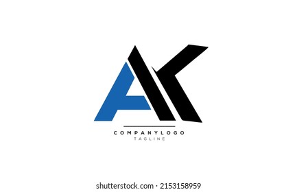 Alphabet letters Initials Monogram logo AK, AK INITIAL, AK letter
