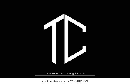Letras alfabéticas Iniciales Monograma TC , CT