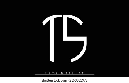 Letras alfabéticas Iniciales Monograma TS , ST
