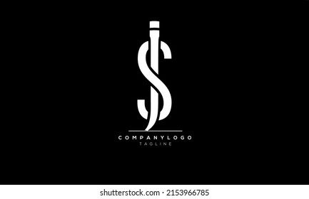 Alphabet letters Initials Monogram logo SJ, SJ INITIAL, SJ letter