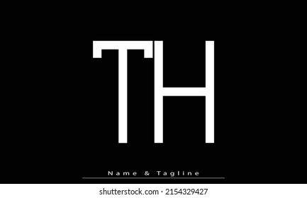 Alphabet letters Initial Monogram Logo TH, HT