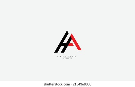 Alphabet letters Initial Monogram Logo HA H A 