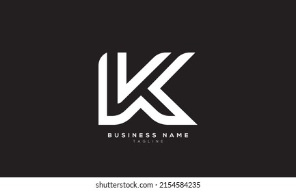 Alphabet letters Initials Monogram logo VK, KV, V and K