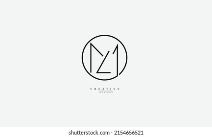 Alphabet letters Initials Monogram logo ML LM M L
