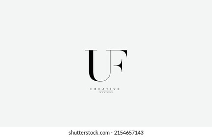 Alphabet letters Initials Monogram logo UF FU U F 