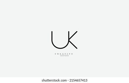 Alphabet letters Initial Monogram Logo UK KU U K